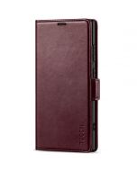 TUCCH SAMSUNG S24 Ultra Wallet Case, SAMSUNG Galaxy S24 Ultra PU Leather Cover Book Flip Folio Case - Wine Red