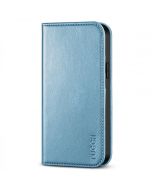 TUCCH iPhone 14 Wallet Case, iPhone 14 PU Leather Case, Flip Cover with Stand, Credit Card Slots, Magnetic Closure - Shiny Light Blue