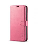 TUCCH iPhone 14 Plus Wallet Case, Mini iPhone 14 Plus 6.7-inch Leather Case, Folio Flip Cover with RFID Blocking, Stand, Credit Card Slots, Magnetic Clasp Closure - Hot Pink