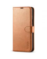 TUCCH iPhone 14 Plus Wallet Case, Mini iPhone 14 Plus 6.7-inch Leather Case, Folio Flip Cover with RFID Blocking, Stand, Credit Card Slots, Magnetic Clasp Closure - Light Brown