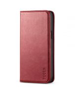TUCCH iPhone 14 Plus Wallet Case, iPhone 14 6.7-Inch Plus Flip Folio Book Cover, Magnetic Closure Phone Case - Dark Red