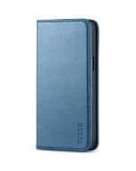 TUCCH iPhone 14 Plus Wallet Case, iPhone 14 6.7-Inch Plus Flip Folio Book Cover, Magnetic Closure Phone Case - Light Blue