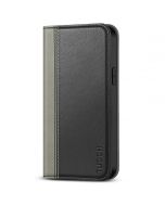 TUCCH iPhone 14 Plus Wallet Case, iPhone 14 6.7-Inch Plus Flip Folio Book Cover, Magnetic Closure Phone Case - Black & Grey