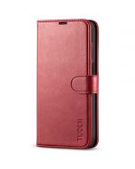 TUCCH iPhone 14 Pro Wallet Case, iPhone 14 Pro PU Leather Case, Folio Flip Cover with RFID Blocking and Kickstand - Dark Red