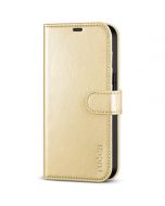 TUCCH iPhone 14 Pro Wallet Case, iPhone 14 Pro PU Leather Case, Folio Flip Cover with RFID Blocking and Kickstand - Shiny Champagne Gold