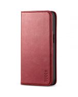 TUCCH iPhone 14 Pro Max Leather Case, iPhone 14 Pro Max PU Wallet Case with Stand Folio Flip Book Cover and Magnetic Closure - Dark Red