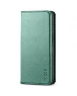 TUCCH iPhone 14 Pro Max Leather Case, iPhone 14 Pro Max PU Wallet Case with Stand Folio Flip Book Cover and Magnetic Closure - Myrtle Green