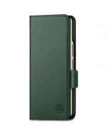 SHIELDON SAMSUNG Galaxy Z Fold5 Book Case, SAMSUNG Z Fold 5 Genuine Leather Book Cover - Midnight Green