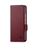SHIELDON SAMSUNG Galaxy Z Fold5 Fold Case, SAMSUNG Z Fold 5 Genuine Leather Fold Cover - Wine Red
