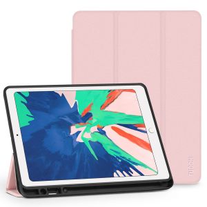 TUCCH iPad Air 3 10.5-inch 2019 Leather Case Cover with Auto Sleep/Wake, Trifold Stand, Pencil Holder Grinding Texture - Pink