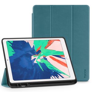 TUCCH iPad Air 3 10.5-inch 2019 Cover Protect Leather Case with Auto Sleep/Wake, Trifold Stand, Pencil Holder - Gray Blue