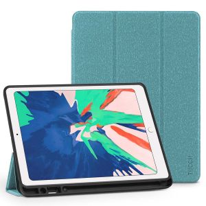 TUCCH  iPad Air 3 10.5-inch 2019 Leather Case with Auto Sleep/Wake, Kickstand, Pencil Holder Cloth Texture - Blue