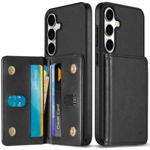 TUCCH SAMSUNG Galaxy S25 Plus PU Leather Case with Undetachable Wallet, SAMSUNG Galaxy S25 Plus Phone Case with Card Holder, Raised Edge RFID Blocking Anti-Slip Shockproof Protective Wallet Case