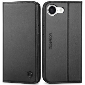 SHIELDON iPhone 16e Genuine Leather Wallet Case, iPhone 16e Leather Cover, Flip Cover, Fold Folio Book Phone Case for iPhone 16e 6.1-Inch 2025