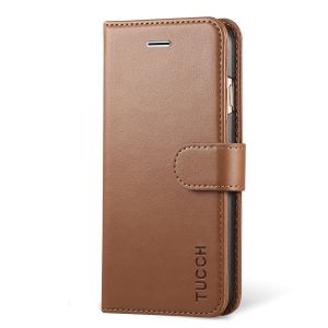 TUCCH iPhone 7 Wallet Case, iPhone 8 Case, Stand Holder and Magnetic Closure, Brown