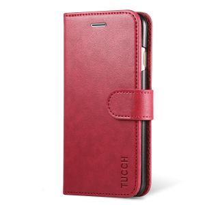 TUCCH iPhone 8 Leather Case, iPhone 7 Case, Premium PU Leather Flip Folio Wallet Case with Card Slot, Cash Clip, Stand Holder and Magnetic Closure 