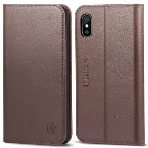 SHIELDON iPhone X Genuine Leather Flip Cover, Kickstand, Magnetic Closure