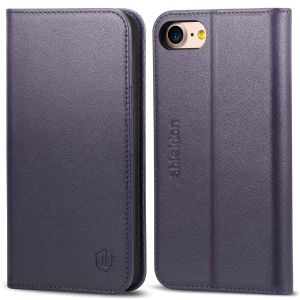 SHIELDON iPhone 7 Kickstand Case, Genuine Leather, Handcrafted, Wallet Function