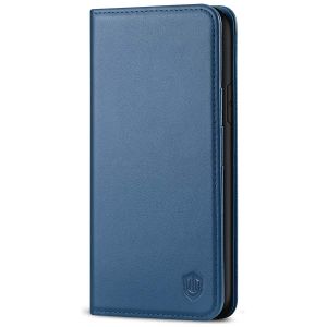 SHIELDON iPhone 11 Wallet Case, Genuine Leather, RFID Blocking, Magnetic Closure - Royal Blue
