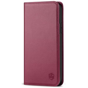 SHIELDON iPhone 11 Wallet Case, Genuine Leather, RFID Blocking, Magnetic Closure - Red Violet