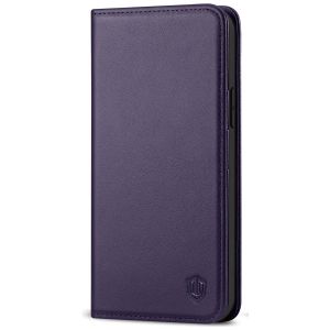 SHIELDON iPhone 13 Pro Wallet Case, iPhone 13 Pro Genuine Leather Cover with Magnetic Closure - Dark Purple