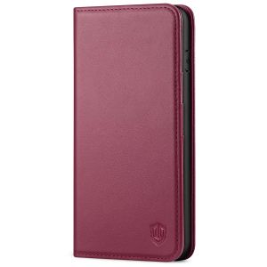 SHIELDON iPhone 8 Plus Wallet Case - iPhone 7 Plus Genuine Leather Kickstand Case - Red Violet