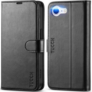 TUCCH iPhone 16e Wallet Case, iPhone 16e 2025 Leather Cover, Premium PU Leather Case with Card Slot, Stand Holder and Magnetic Closure  for iPhone 16e 6.1-Inch