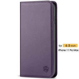 SHIELDON iPhone 11 Pro Max Leather Cover - iPhone 11 Pro Max Protective Case with Auto Sleep/Wake Function - Purple
