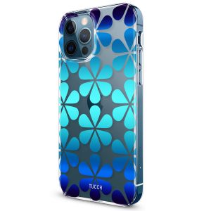 TUCCH iPhone 12 Pattern Case, iPhone 12 Pro Clear Floral Case with Hard Back Soft Frame, Pattern in the Middle Layer, Soft Flexible Shockproof TPU Case - Drop Water