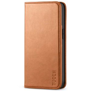 TUCCH iPhone 13 Wallet Case, iPhone 13 PU Leather Case, Flip Cover with Stand, Credit Card Slots, Magnetic Closure - Light Brown