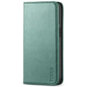 TUCCH iPhone 13 Wallet Case, iPhone 13 PU Leather Case, Flip Cover with Stand, Credit Card Slots, Magnetic Closure - Myrtle Green