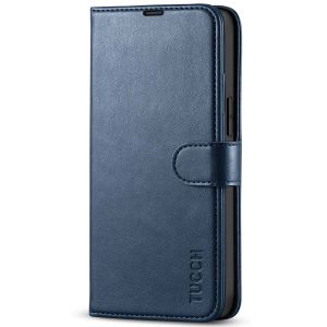 TUCCH iPhone 13 Mini Wallet Case, Mini iPhone 13 5.4-inch Leather Case, Folio Flip Cover with RFID Blocking, Stand, Credit Card Slots, Magnetic Clasp Closure - Dark Blue