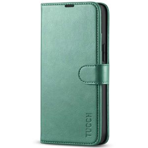 TUCCH iPhone 13 Mini Wallet Case, Mini iPhone 13 5.4-inch Leather Case, Folio Flip Cover with RFID Blocking, Stand, Credit Card Slots, Magnetic Clasp Closure - Myrtle Green