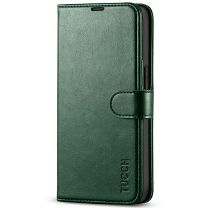 TUCCH iPhone 13 Pro Wallet Case, iPhone 13 Pro PU Leather Case, Folio Flip Cover with RFID Blocking and Kickstand - Midnight Green