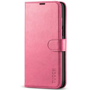 TUCCH iPhone 13 Pro Max Wallet Case, iPhone 13 Pro Max PU Leather Case with Folio Flip Book RFID Blocking, Stand, Card Slots, Magnetic Clasp Closure - Hot Pink