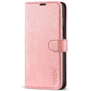 TUCCH iPhone 13 Pro Max Wallet Case, iPhone 13 Pro Max PU Leather Case with Folio Flip Book RFID Blocking, Stand, Card Slots, Magnetic Clasp Closure - Rose Gold