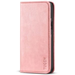 TUCCH iPhone 13 Pro Wallet Case, iPhone 13 Pro PU Leather Case with Folio Flip Book Style, Kickstand, Card Slots, Magnetic Closure - Rose Gold