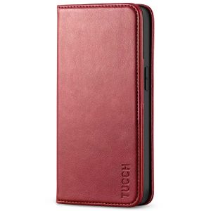 TUCCH iPhone 13 Pro Max Leather Case, iPhone 13 Pro Max PU Wallet Case with Stand Folio Flip Book Cover and Magnetic Closure - Dark Red