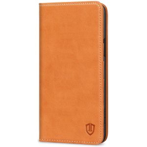 SHIELDON iPhone 15 Plus Genuine Leather Wallet Case, iPhone 15 Plus Flip Case - Brown