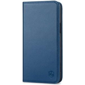 SHIELDON iPhone 15 Plus Genuine Leather Wallet Case, iPhone 15 Plus Magnet Phone Case - Royal Blue