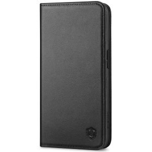 SHIELDON iPhone 15 Pro Genuine Leather Wallet Case, Naturally Degradable, Environmentally Friendly Materials, Shockproof TPU, RFID Blocking, Drop Proof, Magnets, Kickstand, Card Holders Protective Cover
