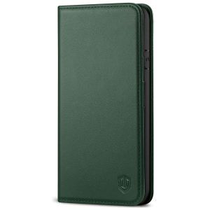 SHIELDON iPhone 8 Wallet Case - iPhone 7 Genuine Leather Kickstand Case - Midnight Green