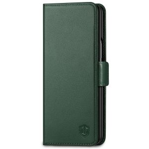 SHIELDON SAMSUNG Galaxy Z Fold3 Wallet Case, Genuine Leather Cases with S Pen Holder, Shockproof RFID Blocking Kickstand Book Style Dual Magnetic Tab Closure Cover - Midnight Green