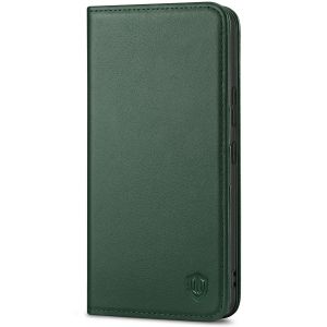 SHIELDON SAMSUNG Galaxy A53 Wallet Case, SAMSUNG A53 Genuine Leather Case RFID Blocking Card Holder Magnetic Closure Kickstand Protective Book Flip Folio Cover - Midnight Green