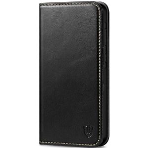 SHIELDON SAMSUNG Galaxy A55 Wallet Case, SAMSUNG A55 Genuine Leather Case RFID Blocking Card Holder Magnetic Closure Kickstand Protective Book Flip Folio Cover - Retro Black