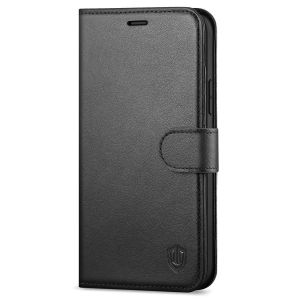 SHIELDON iPhone 12 Mini Leather Case, iPhone 12 Mini Cover with Magnetic Clasp Closure, Genuine Leather, RFID Blocking, Folio Kickstand Phone Case for Mini iPhone 12 5.4-inch 5G