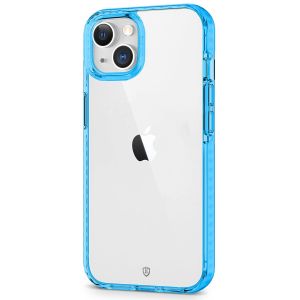 SHIELDON iPhone 13 Clear Case Anti-Yellowing, Transparent Thin Slim Anti-Scratch Shockproof PC+TPU Case with Tempered Glass Screen Protector for iPhone 13 - Blue Frame