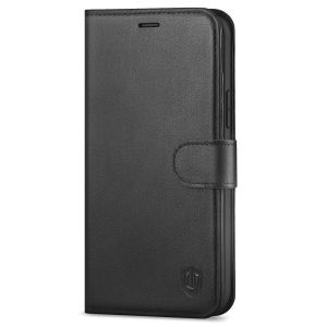 SHIELDON iPhone 13 Pro Wallet Case, iPhone 13 Pro Genuine Leather Cover with Magnetic Clasp - Black