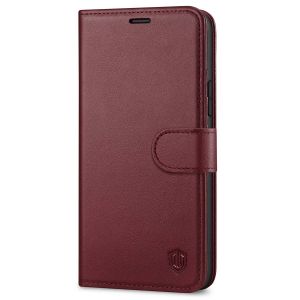 SHIELDON iPhone 12 Wallet Case, iPhone 12 Pro Wallet Cover, Genuine Leather Cover, RFID Blocking, Folio Flip Kickstand, Magnetic Closure for iPhone 12 / Pro 6.1-inch 5G Wine Red