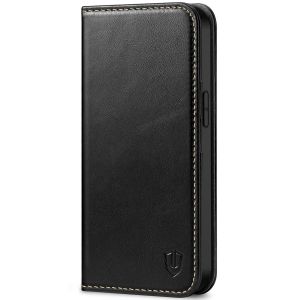 SHIELDON iPhone 13 Pro Max Wallet Case, iPhone 13 Pro Max Genuine Leather Cover - Black - Retro